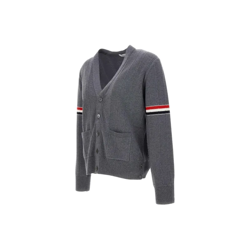 THOM BROWNE Stripped Buttoned Cardigan-2