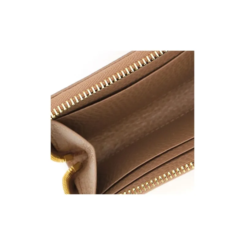 GUCCI Calfskin Wallet Women's Nude Pink-2