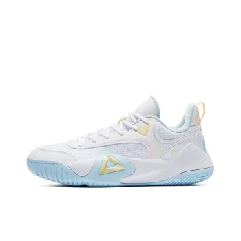 PEAK Sharp Marks Basketball Shoes Men Low Top Big White Fine Blue