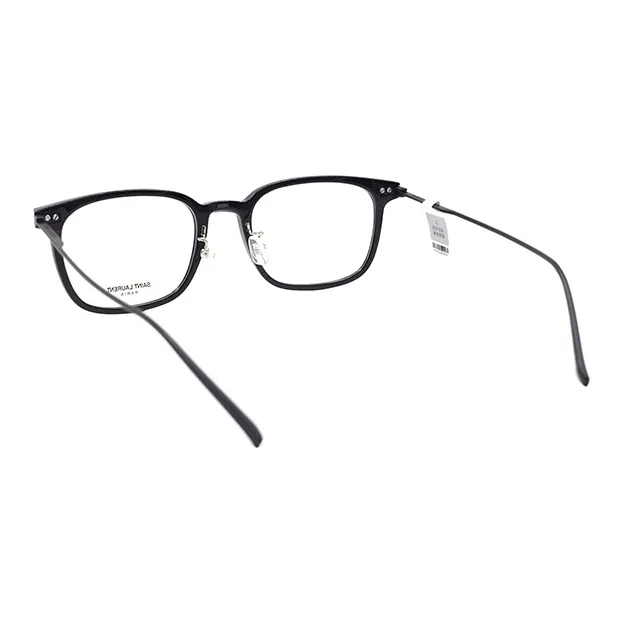 SAINT LAURENT Plate Frame Irregular Shape Eyeglass Frames Unisex Black-2