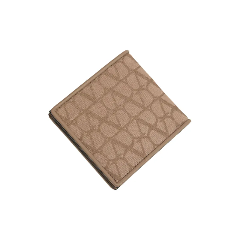 Valentino GARAVANI Calfskin Detail Wallet Men's Clay-2