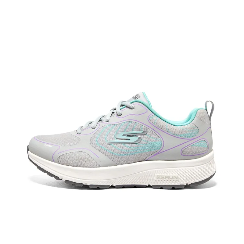 Skechers Go Run Consistent Cushioning Wear Resistant Low Top Casual Running Shoes Women's Gray Blue-0