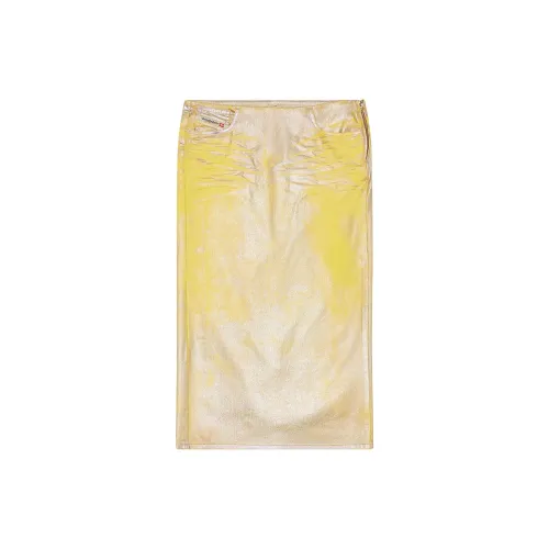 DIESEL Denim Long Skirts Women's Yellow