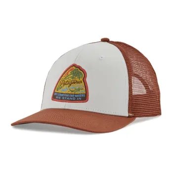 Patagonia Organic Cotton Recycled Polyester Fishnet Baseball Caps Unisex Brown