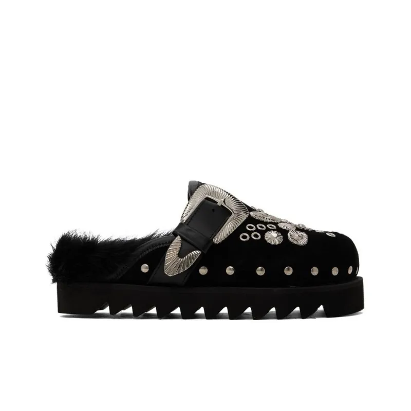 Toga Studded Faux-fur Mules-1