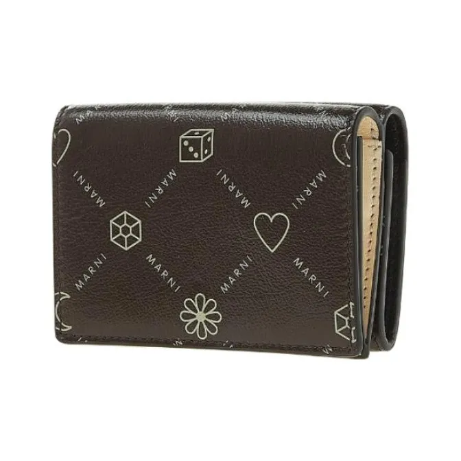 MARNI Cow Leather Wallet Unisex Brown-1