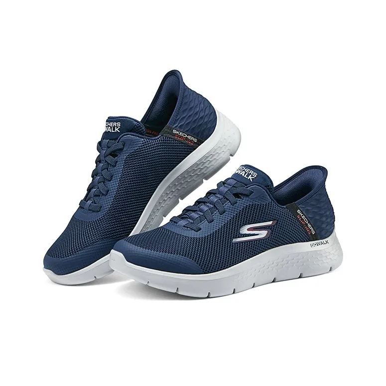 Skechers Go Walk Fle Cushioning Wear Resistant Low Top Running Shoes Men's Blue-3