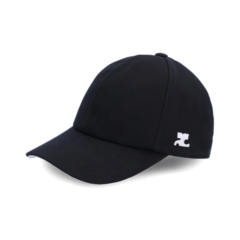 COURREGES Narrow Brim Logo Patch Baseball Cap-0