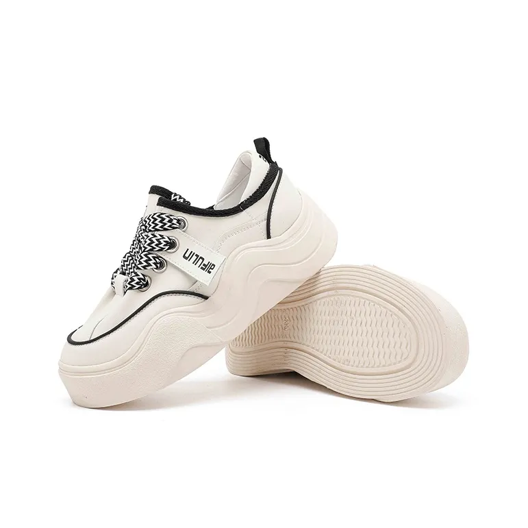 AIFUlIn Evelyn Low Top Skateboard Shoes Women's Beige Black-3