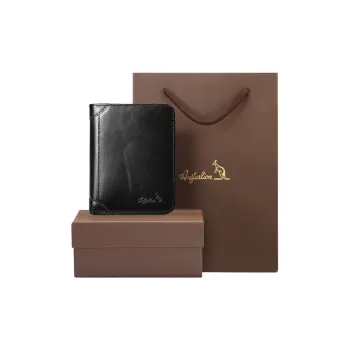 AUGTARLION Cow Leather Vintage Business Durable Men's Black/Coffee