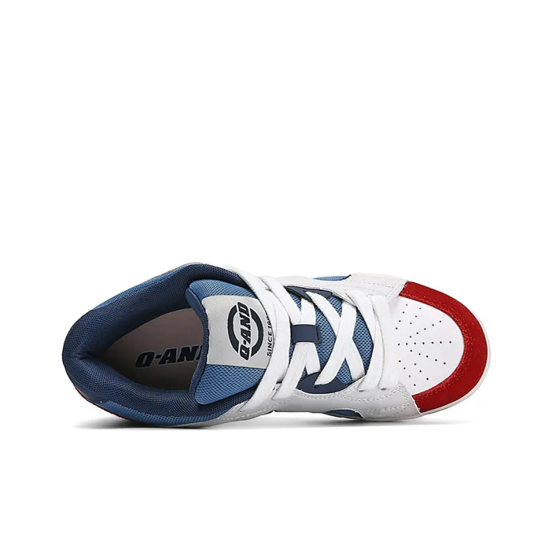 Q AND Slip Resistant Cushioning Low Top Skateboard Shoes Unisex Red White Blue-3