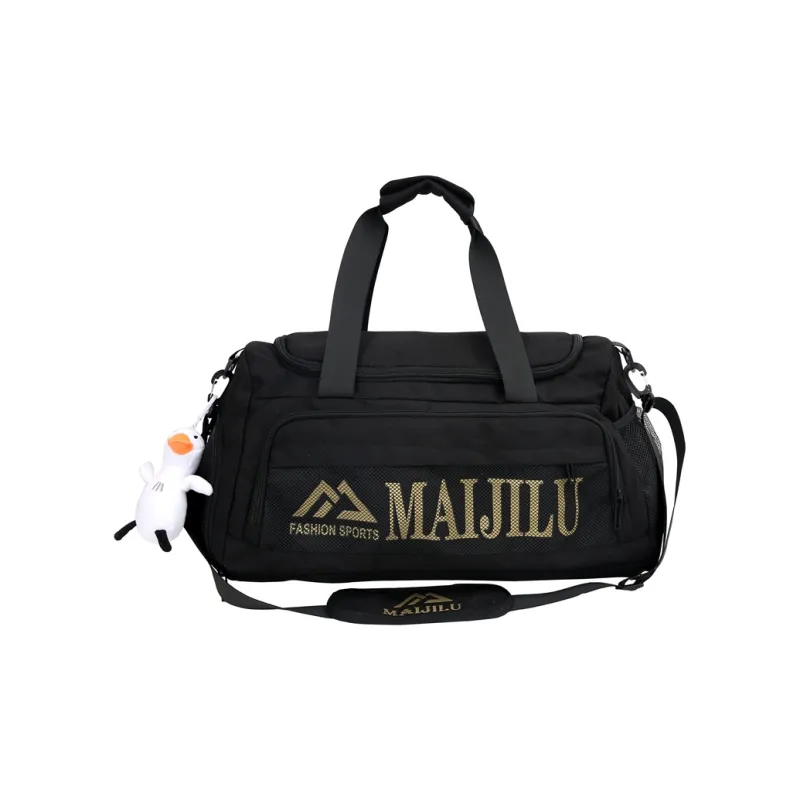 PULUWIRR Nylon Handbag, Travel Bag, Luggage Bag, Shoulder Bag Unisex Black/Gray/Yellow/Orange-17