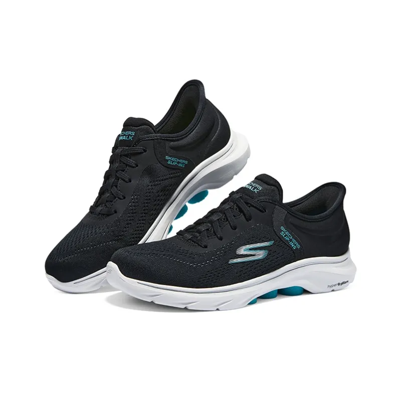 Skechers GO WALK 7 Cushioned Anti Slip And Wear Resistant Lightweight Low Top Casual Running Shoes Women's Black Blue-3