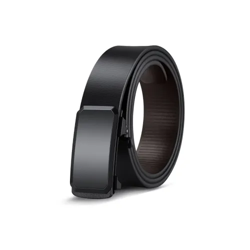 AUGTARLION Business Minimalist Style Casual Men's Dress knitted-motif With Durable Belt Leather Belts Men's Black 3.5cm
