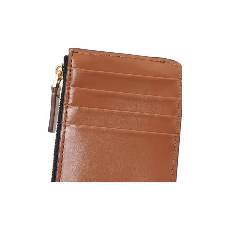 MARNI Calfskin Wallets Card Holders Women's Brown & Light Pink-7