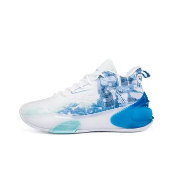 ANDEZHANMUSI Cushioned Slip-Resistant Breathable High-Top Basketball Shoes Men's White