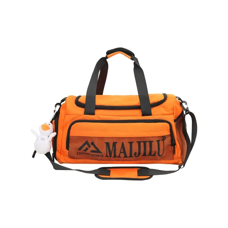 PULUWIRR Nylon Handbag, Travel Bag, Luggage Bag, Shoulder Bag Unisex Black/Gray/Yellow/Orange-0