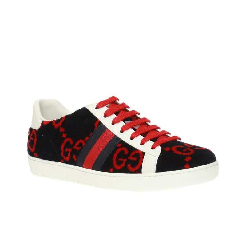 GUCCI Women's Ace Gg Terry Cloth 'Blue Red' Women's-2