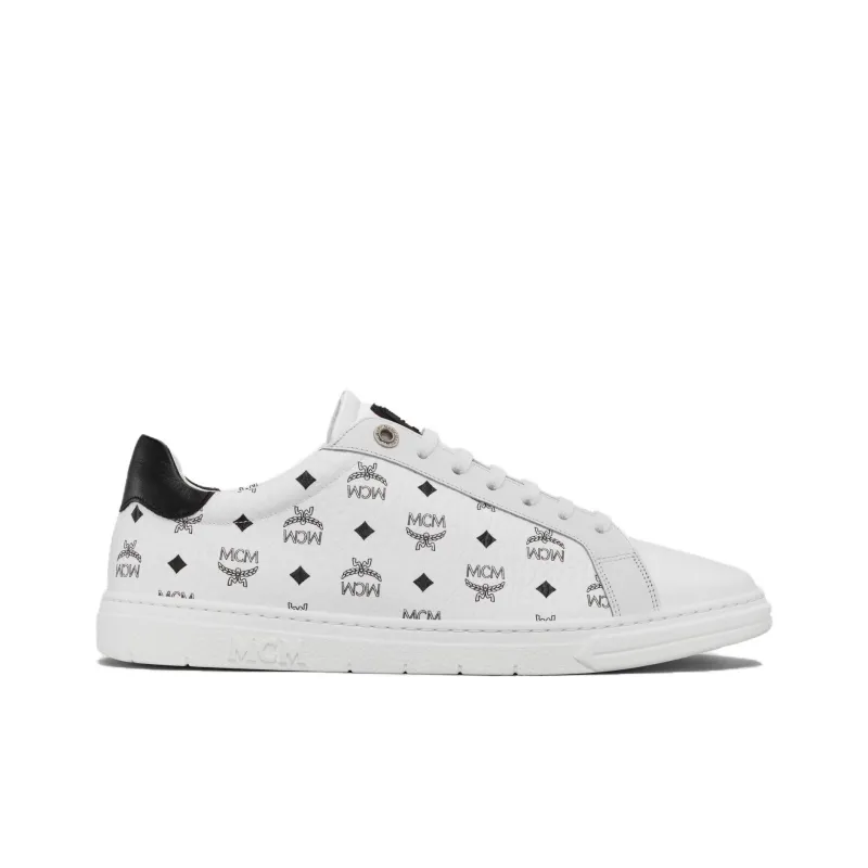 MCM Low Top Stylish Skateboarding Shoes Men's White-2