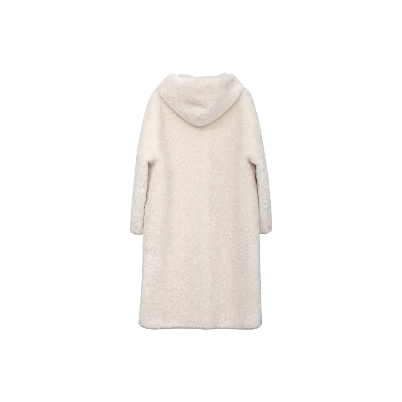 Fstudio Shearling Preppy Style Coat Women's Ecru-1