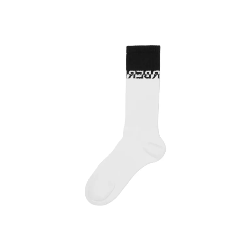 Burberry Knee-High Socks Men's 1 Pack White-1