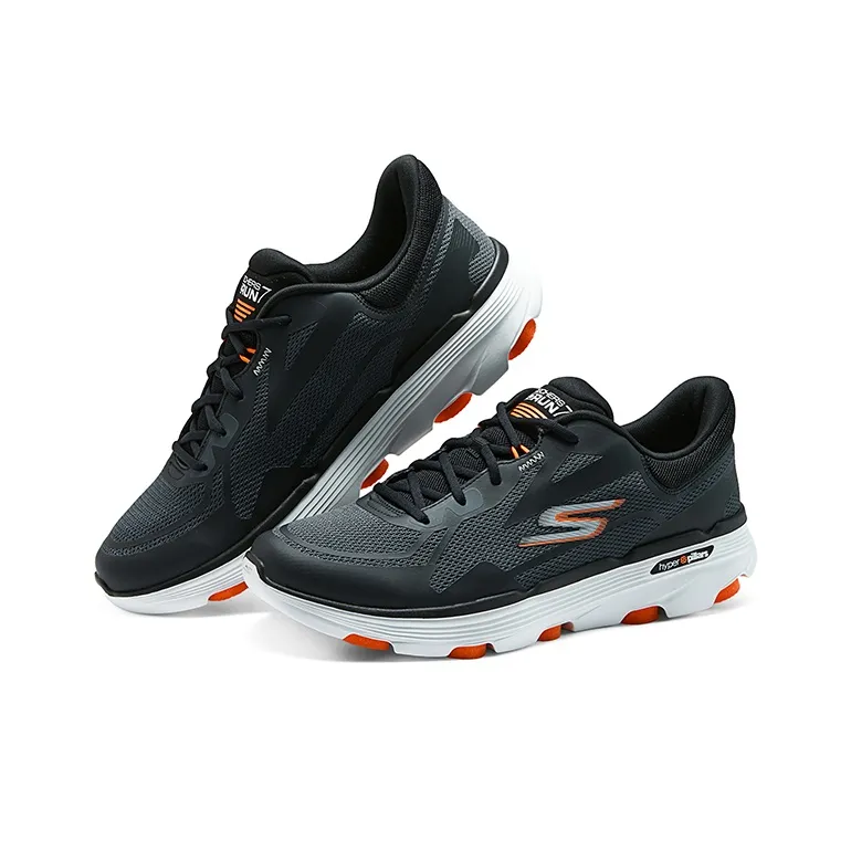 Skechers Cushioning Wear Resistant Low Top Casual Running Shoes Men's Gray Orange-3