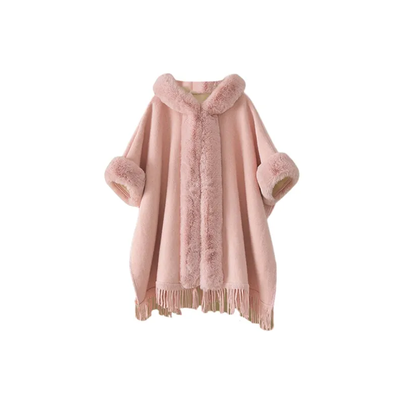 ACUC Mid Length Thickened And Fleece Lined Soft And Warm Large Shawl Women's-5