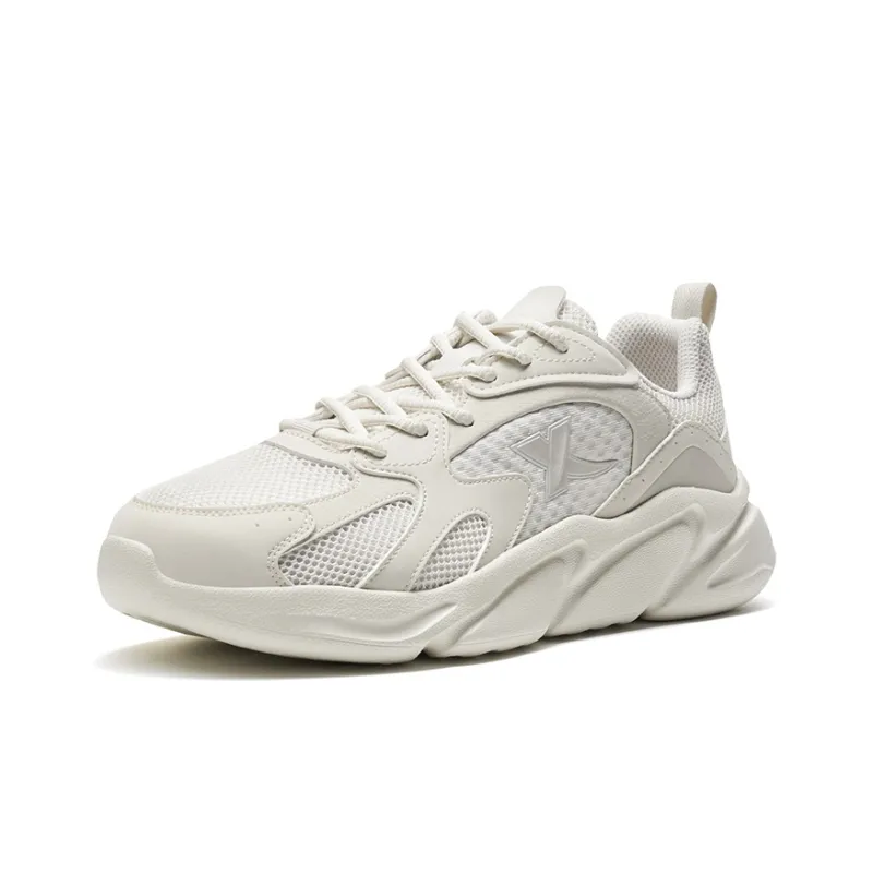 XTEP Cushioning, Wear Resistant Low Top Chunky Sneakers Men's Tea White-0