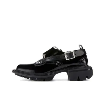 Untitlab #11 Reel Derbies Black Belt Low Top Platform Shoes Unisex Black Silver