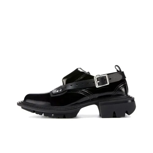 Untitlab #11 Reel Derbies Black Belt Low Top Platform Shoes Unisex Black Silver