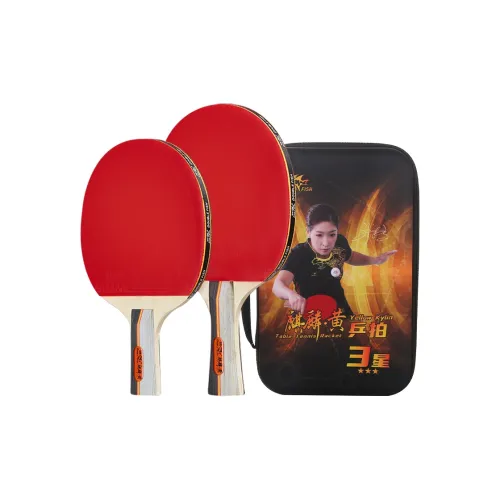 DOUBLEFISH Qilin Style Ping Pong Paddles Unisex Pure Wood Red