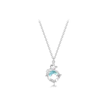 Muyan Colored Glaze Star Moon Cute Dragon Necklace Women's
