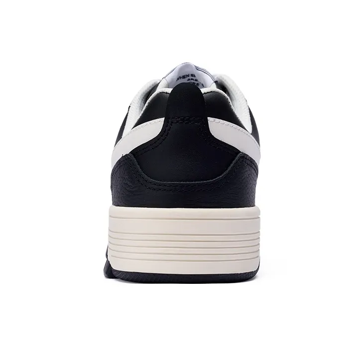 PONY M100 Cushioned Slip Resistant Low Top Skateboard Shoes Unisex Black White-3
