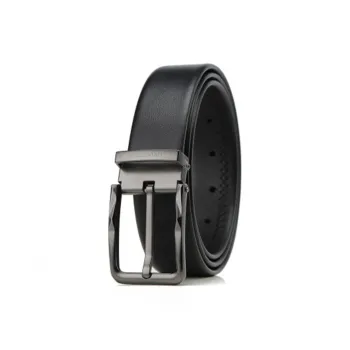 Crocodile Business Pin Buckle Young And Middle-Aged Pants Belt Top Grain Cow Leather Leather Belts Men's Width 3.4CM