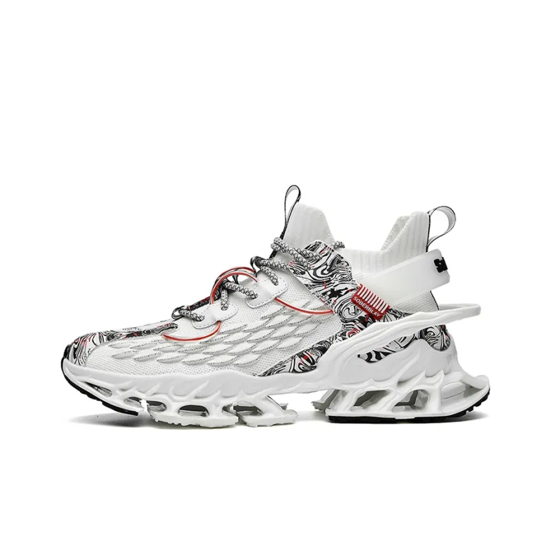 MABEL&CO Cushioning Support Rebound Low-Top Running Shoes Men's White-0