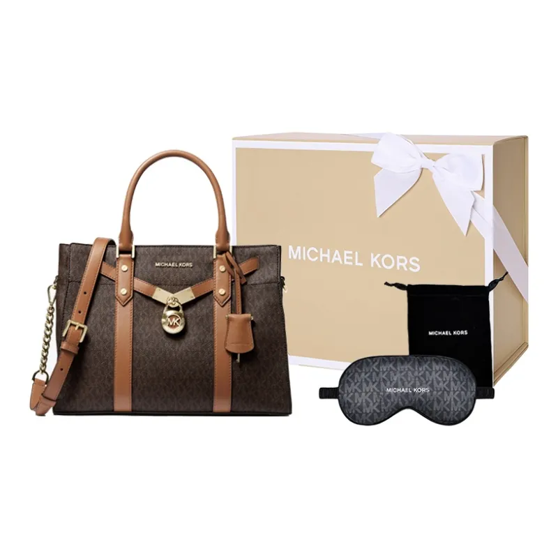 MICHAEL KORS Artificial Leather Briefcase, Crossbody Bag, Handbag Tubas Women's Dark Brown/Acorn Brown-0