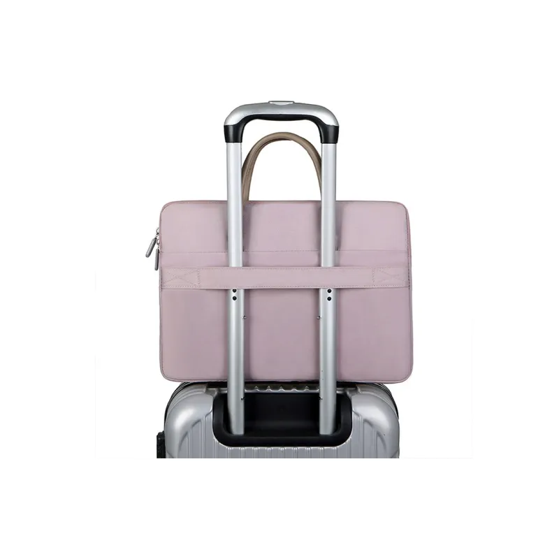 MUYKUY Nylon Fabric Handbag Crossbody Bag Laptop Bag Medium Size Unisex Pink/Black-1