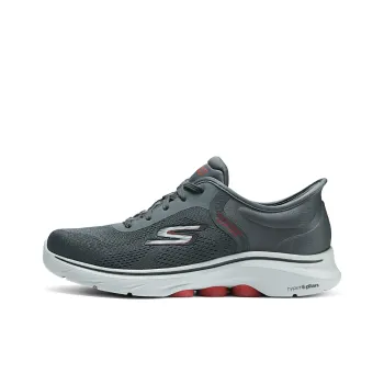 Skechers GO WALK 7 Cushioning Wear-Resistant Low-Top Casual Running Shoes Men's Gray Red