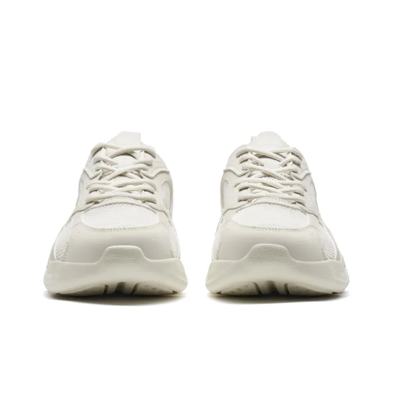 XTEP Cushioning, Wear Resistant Low Top Chunky Sneakers Men's Tea White-4