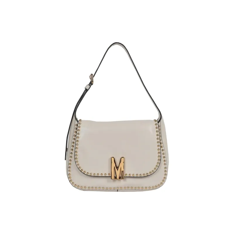 MOSCHINO Leather Handbag Shoulder Bag Women's Gray-0