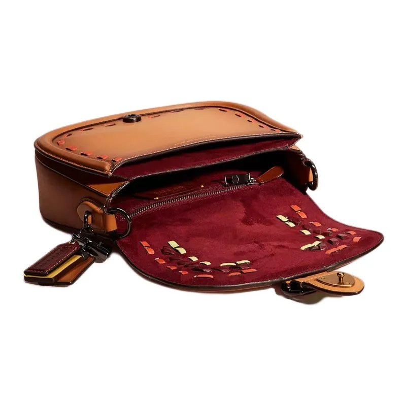 COACH Beat Glove Tanning Saddle Bag Shoulder Bag Crossbody Bag Medium Size Women's Brown-2