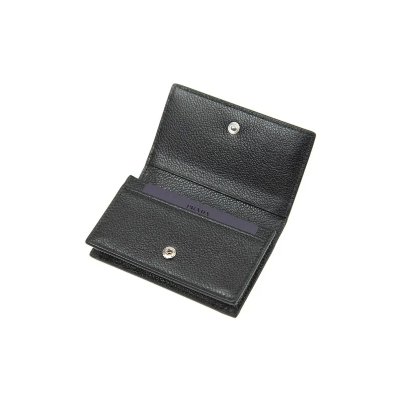 PRADA Cow Leather Wallet Men's Black & Red-4