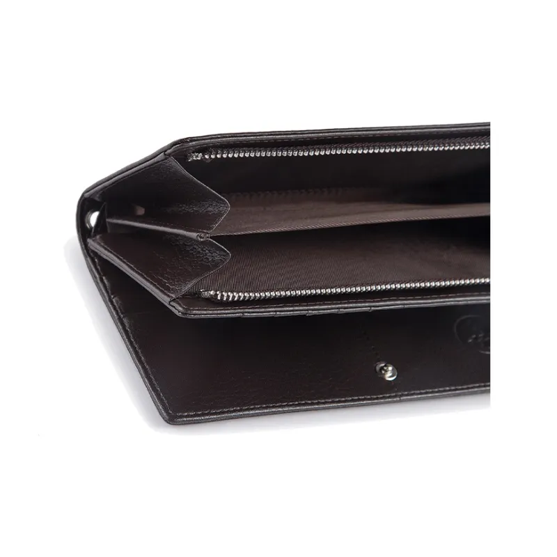 AUGTARLION Cow Leather 50% Off Clutch Wallet Large Size Men's Black-6