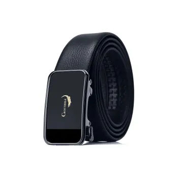 Crocodile Shark Textured Dual-Sided Automatic Buckle Cow Leather Leather Belts Men's 3.6cm