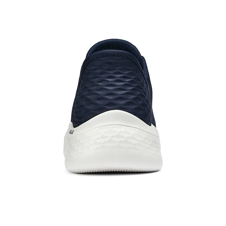 Skechers Go Walk Fle Cushioning Wear Resistant Mid Top Running Shoes Women's Blue White-4