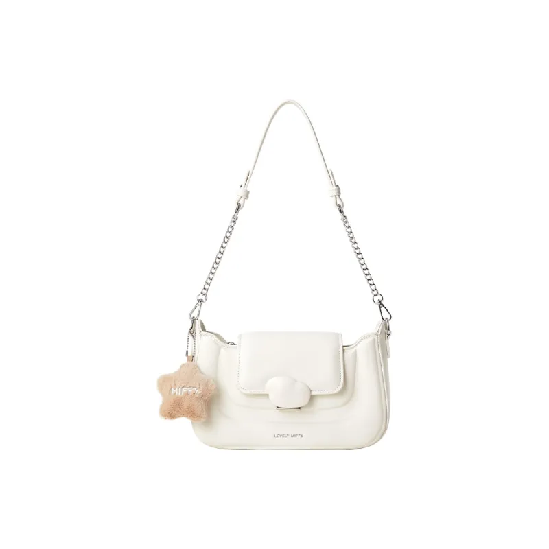 Miffy Pu Small Square Bag, Underarm Portable Crossbody Bag, Shoulder Bag Women's Ecru-1