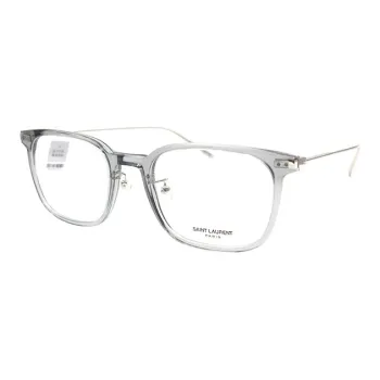 SAINT LAURENT Plate Frame Irregular Shape Eyeglass Frames Unisex Transparent Gray