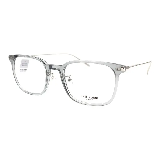 SAINT LAURENT Plate Frame Irregular Shape Eyeglass Frames Unisex Transparent Gray-0