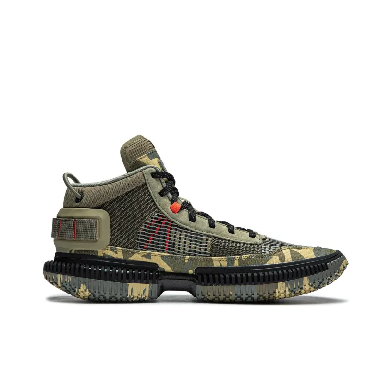 LiNing Badfive 3 Ultra Camouflage Cushioned Slip Resistant Lightweight Mid Top Basketball Shoes Men's Green-1