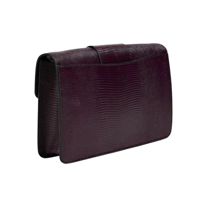 MOSCHINO Goatskin With Lizard Pattern Crossbody Bag Shoulder Bag Women's Purple-1